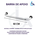Barra De Apoio Reta Aluminio 50cm