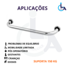 Barra De Apoio Reta Aluminio 70cm