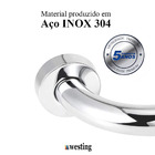 Barra De Apoio Suporte Segurança Para Banheiro Em Aço Inox 30