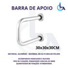 Barra De Apoio U Aluminio 30x30x30