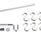 Barra De Cozinha 40 Cm 6 Ganchos Kit Instalação Forma Inox