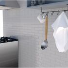 Barra De Utensílios Para Cozinha Suporte Com 5 Ganchos Móveis