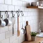 Barra De Utensílios Para Cozinha Suporte Com 5 Ganchos Móveis