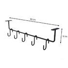 Barra De Utensílios Para Cozinha Suporte Com 5 Ganchos Móveis
