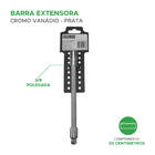 Barra Extensora 3/8 Pol 200mm Aço Cromo Vanádio - Prata