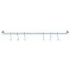 Barra Organizador De Parede Cromada 71cm 6 Ganchos Organizaçã