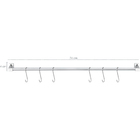 Barra Organizador De Parede Cromada 71cm 6 Ganchos Organizaçã