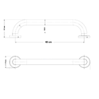 Barra Ou Alça De Apoio Em Alumínio 40 Cm Idosos Deficientes P