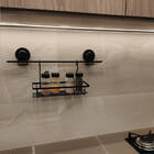 Barra Para Cozinha Com Ventosa 50cm Preta Pendurar Utensílios