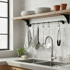 Barra Utensílios Organizador P/ Cozinha 5 Ganchos Swing - 35