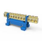 Barramento/borneira 12 Furos Para Trilho Din - Azul Enerbras
