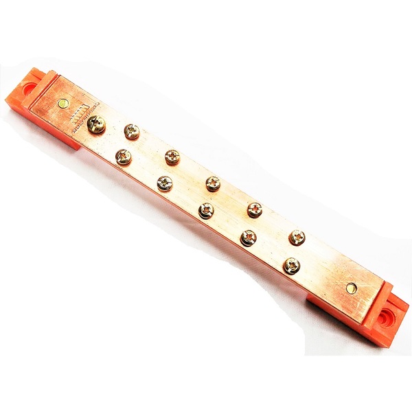 Barramento Cobre Neutro Ou Terra 280a 1 X 3/16 10 Parafusos