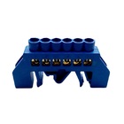 Barramento Neutro Para Trilho Din 6 Pólos Azul