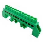 Barramento Terra Para Trilho Din 12 Pólos Verde