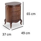 Barrica Paris 3 Gavetas Verniz Imbuia