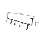 Barrinha Multiuso Utensílios Cozinha Suporte Barra + 5 Ganchos