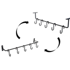 Barrinha Multiuso Utensílios Cozinha Suporte Barra + 5 Ganchos