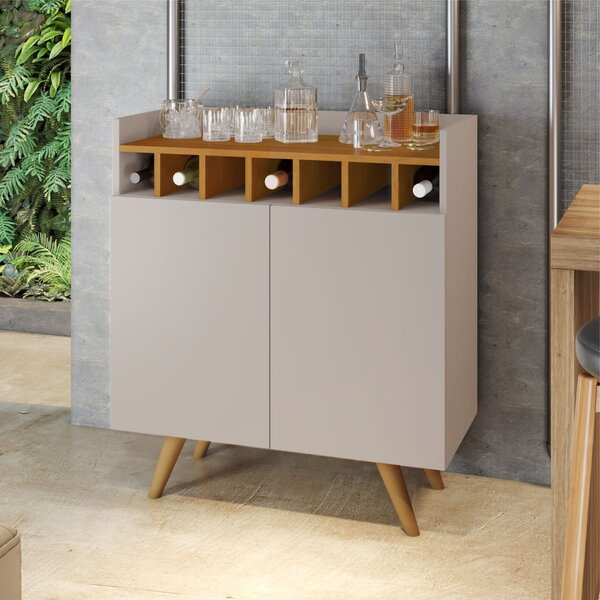 Barzinho 2 Portas Empório Candian Jcm Móveis Off White/cinamo