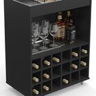 Barzinho Aparador Com Adega Leblon Preto Acetinado