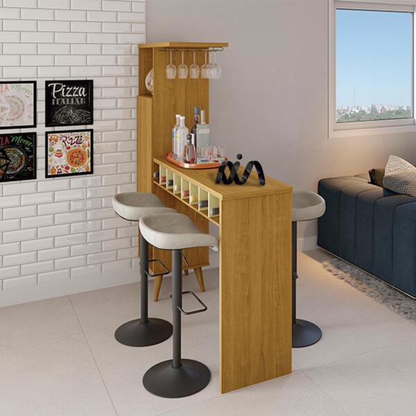 Barzinho Para Sala Bancada Mel Pérola Web Primus Móveis