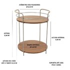 Barzinho Para Sala Em Metal E Madeira Amêndoa/níquel