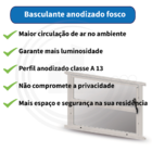 Basculante Anodizado Fosco 2f Alumasa 40x40