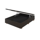 Base Baú Casal Em Suede Cristalflex