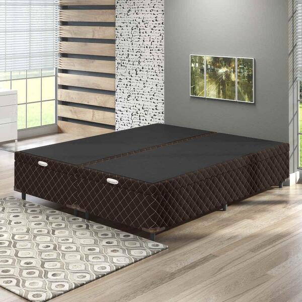 Base Baú P/cama Box Queen Somopar Imperador Marrom