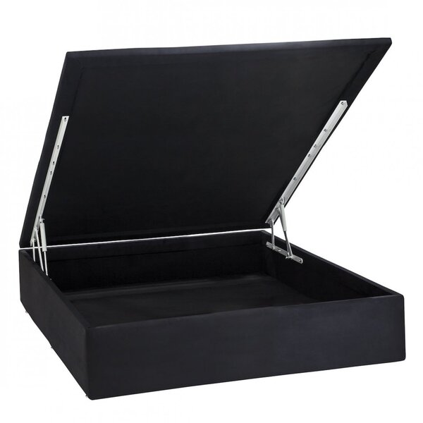 Base Baú Physical Camurça Casal 138x188x39cm Ortobom Preto