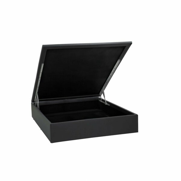 Base Baú Physical Corino Casal 138x188x39cm Ortobom Preto