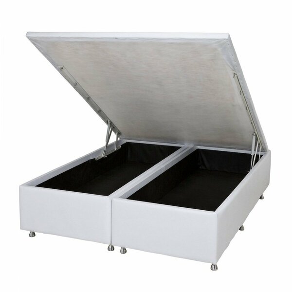 Base Baú Physical Corino Queen 158x198x39cm Ortobom Branco