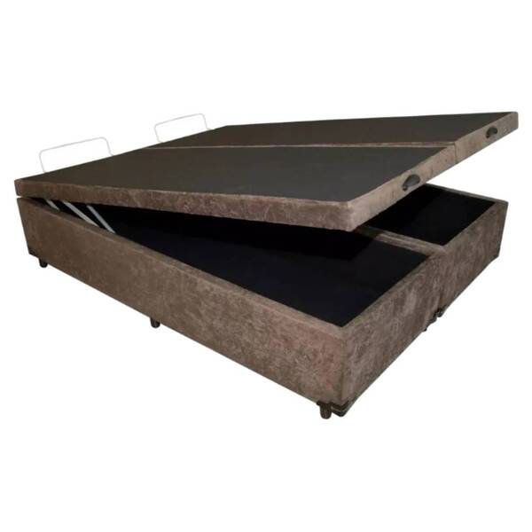 Base Box Articulada Queen 158cm Veludo Marrom Tana Decor