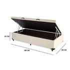Base Box Articulada Solteiro 88cm Linho Bege Tana Decor
