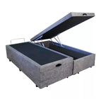 Base Box Bau Casal Bipartido Premium Santo Box Suede 47x138x1