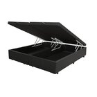 Base Box Baú Casal Bipartido Sintético Preta 39x138x188