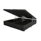 Base Box Baú Casal Bipartido Sp Móveis Sintético Preto - 39x1