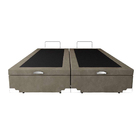 Base Box Baú Casal Bipartido Sp Móveis Suede Bege - 39x138x188