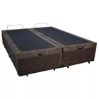 Base Box Baú Casal Bipartido Sp Móveis Suede Marrom - 39x138x