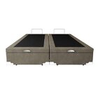 Base Box Baú Casal Bipartido Suede Bege 39x138x188