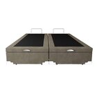 Base Box Baú Casal Bipartido Suede Bege 39x138x188 Lord