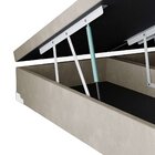 Base Box Baú Casal Bipartido Suede Bege 39x138x188 Lord