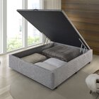 Base Box Baú Casal Com Pistão 40x188x138cm New Móveis Cinza