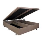 Base Box Baú King 193x203x42cm Em Courino Com Pistão A Gás Be