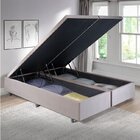 Base Box Baú King 193x203x42cm Em Suede Com Pistão A Gás Bege