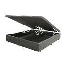 Base Box Baú King Bipartido Santo Box Sintético Cinza 47x192x