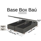 Base Box Baú Para  Colchão Queen Size Cinza 158x198x46cm Cris