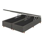 Base Box Baú Para  Colchão Queen Size Cinza 158x198x46cm Cris