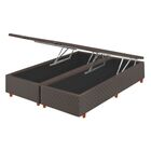 Base Box Baú Para  Colchão Queen Size Marrom 158x198x46cm Cri