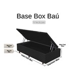 Base Box Baú Para  Colchão Solteiro 88x188x46cm Preto Cristal