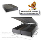 Base Box Baú Prince Sued 79cm X 197 X 41cm